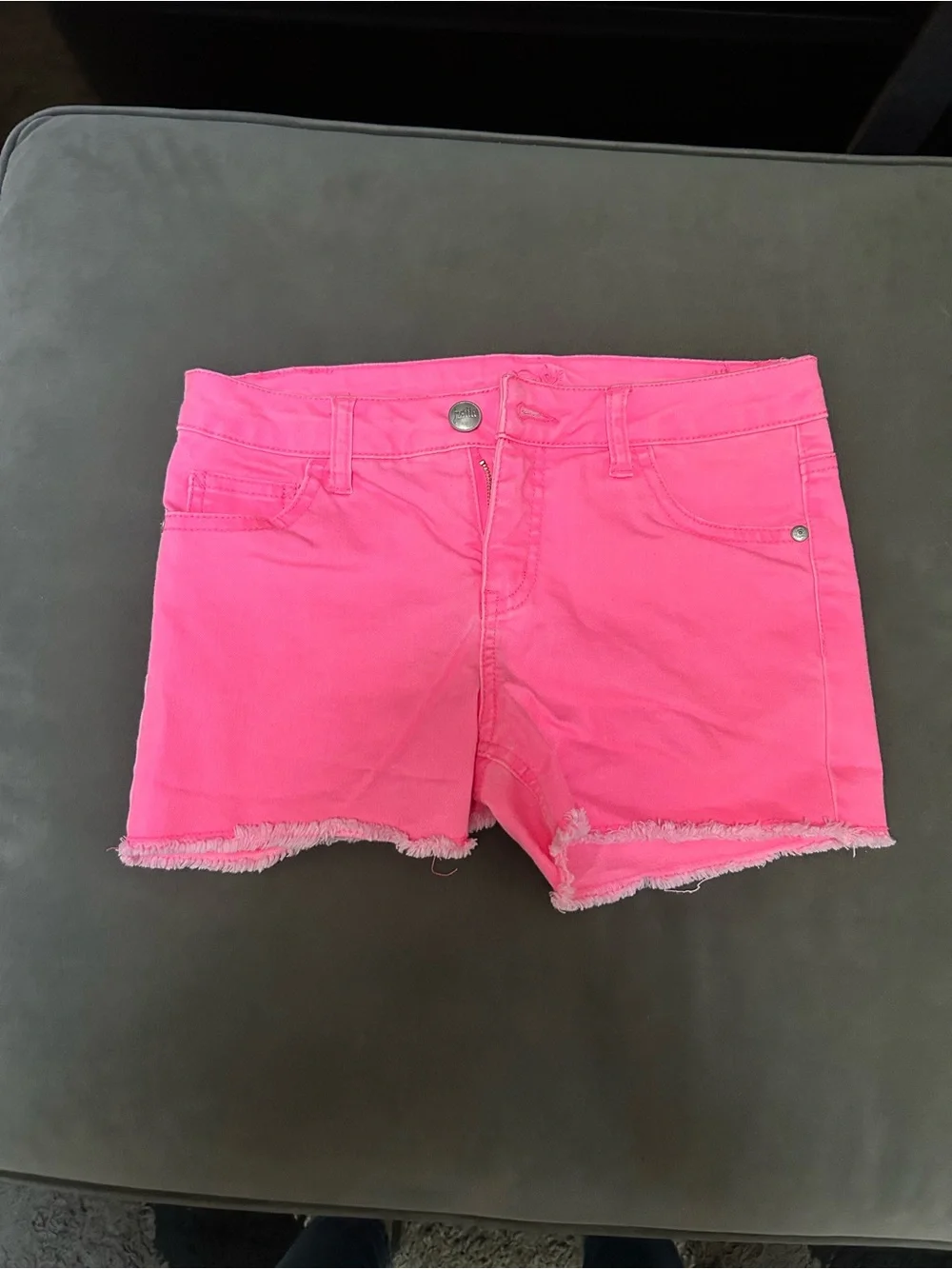 Justice Girls Bright Pink Denim Cutoff Shorts